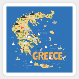 Greece illustrated map Magnet